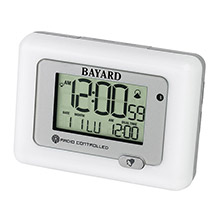 Réveil BAYARD quartz, blanc, radio-piloté, date, température